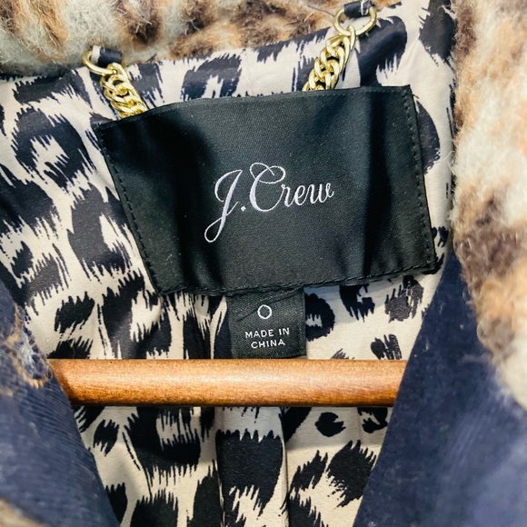 J. Crew Snow Leopard Print Top Peacoat - Picture 5 of 12